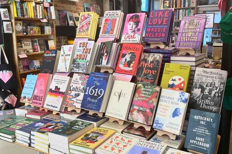 A display of books from Books Are Magic