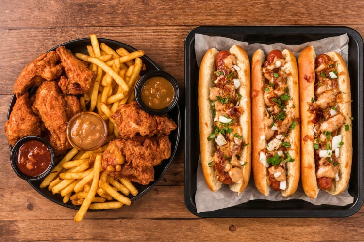 deep fried and processed foods