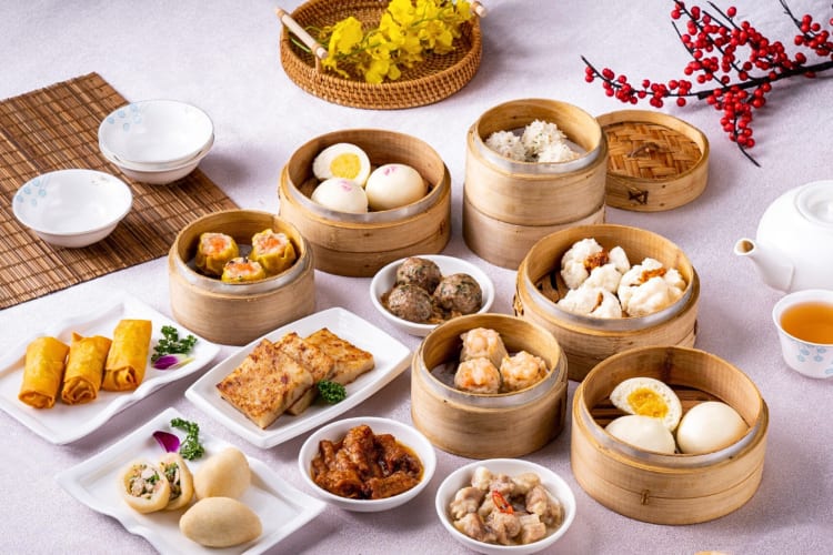 Various meals from Dim Sum Palace in Chinatown, NYC