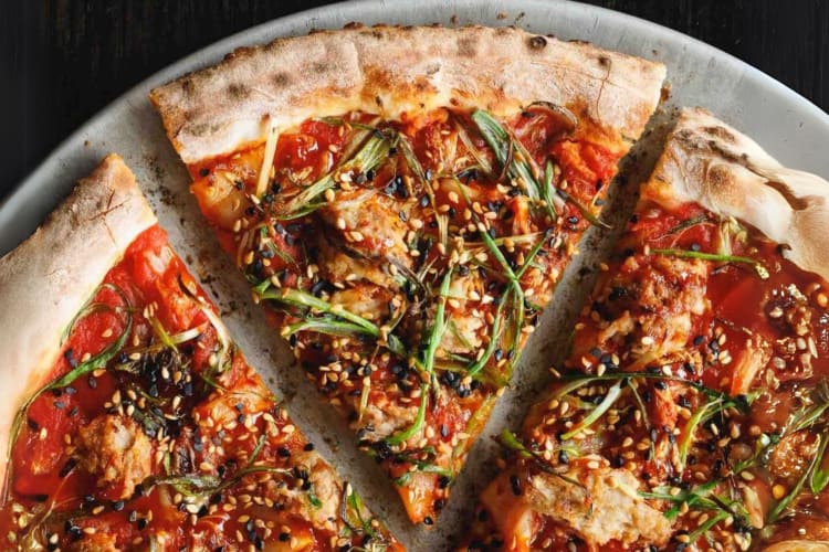 Slice of Lady Zaza signature pizza