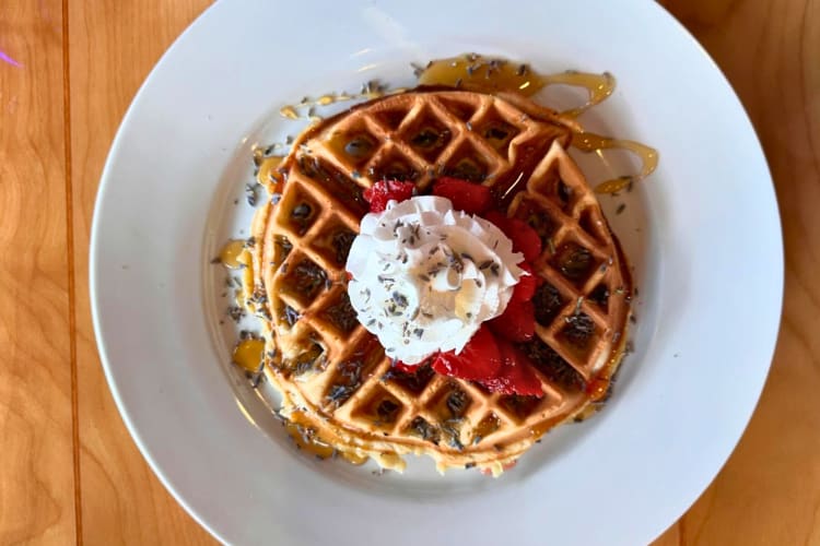 Waffles are a specialty on this diners in Portland
