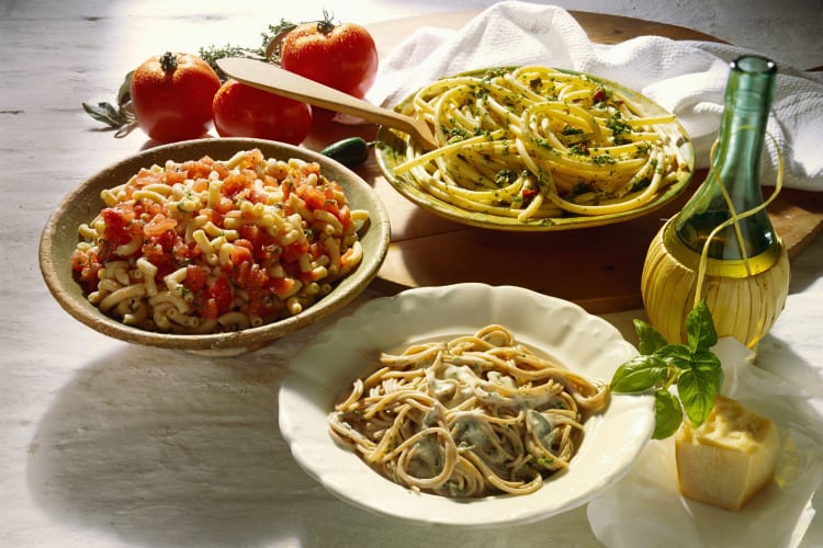 Three different pastas, which works well for a pasta dinner party theme