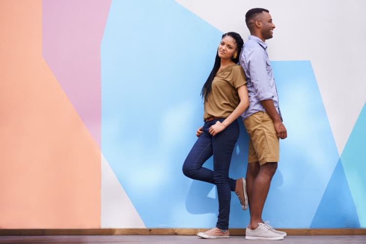 diverse couple photo shoot