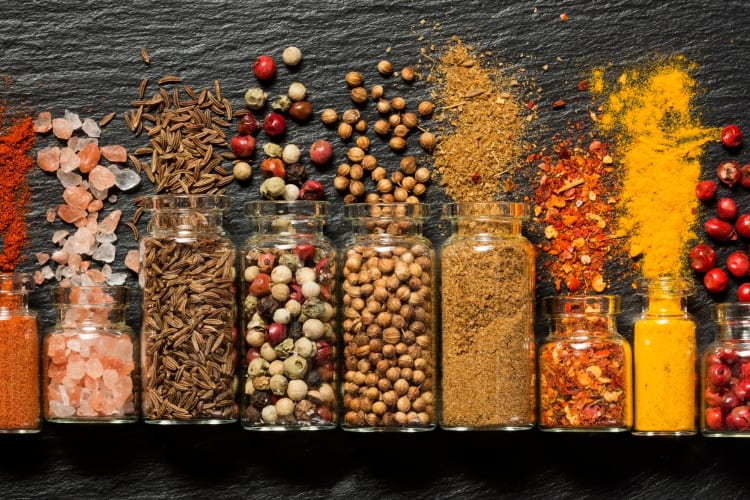 Various stored spices 