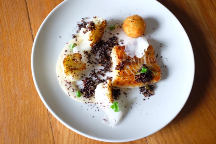 A fish and califlower dish from a top restaurant in Dublin