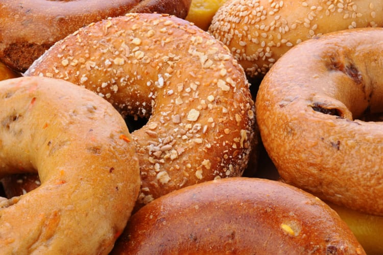 Multigrain bagel closeup