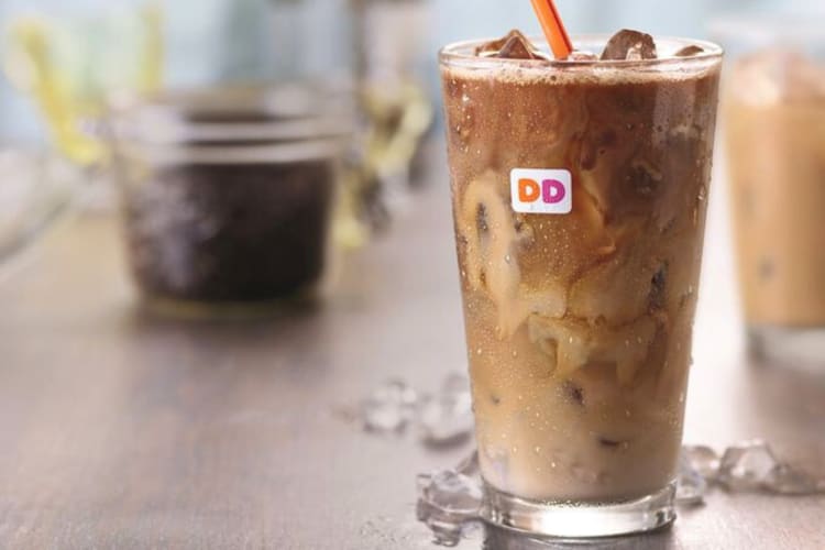 A Dunkin' Donuts iced coffee