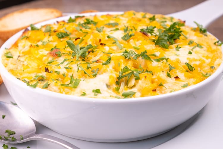 Shrimp and crab dip is an easy make-ahead Thanksgiving appetizer