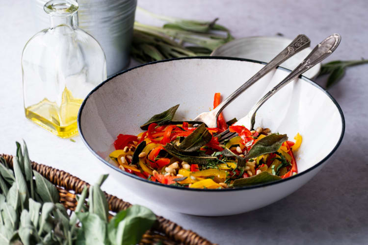 This pepper salad is an easy make-ahead Thanksgiving appetizer