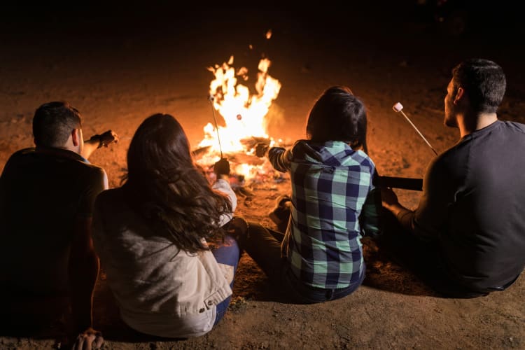 A backyard bonfire is a fun fall activity