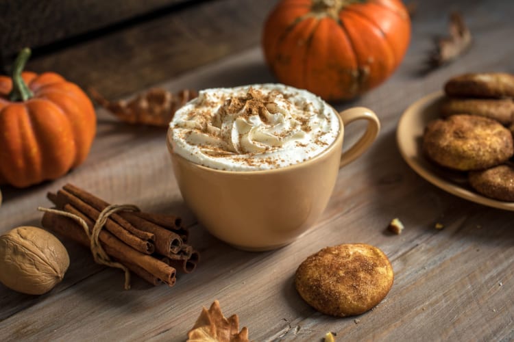 Making pumpkin spice lattes is a wonderful fall party idea.