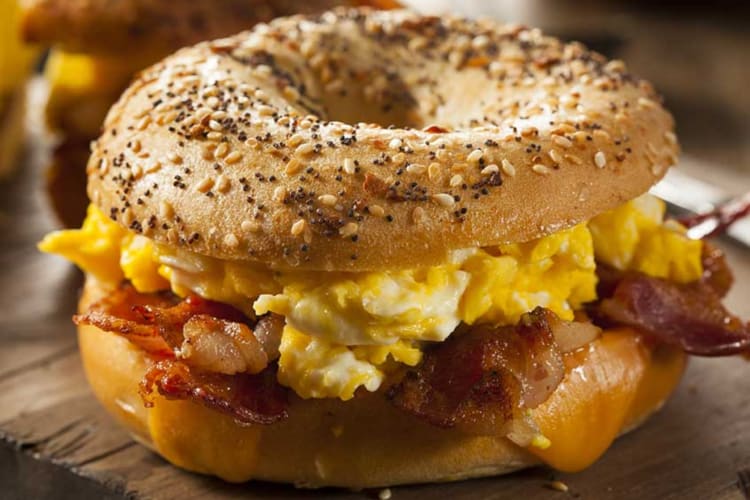 Bacon, egg and cheese bagel