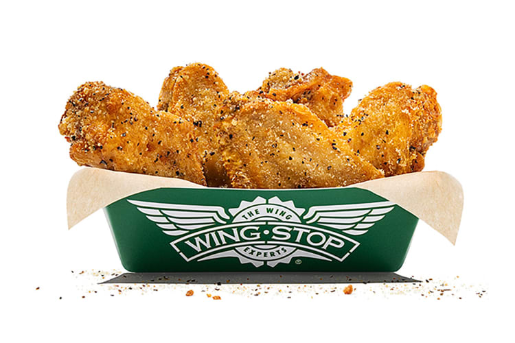 Fast food chicken tenders in a box from Wingstop