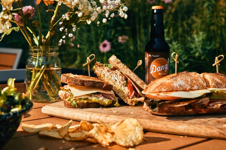 Homemade sandwiches from a Chicago food hall.
