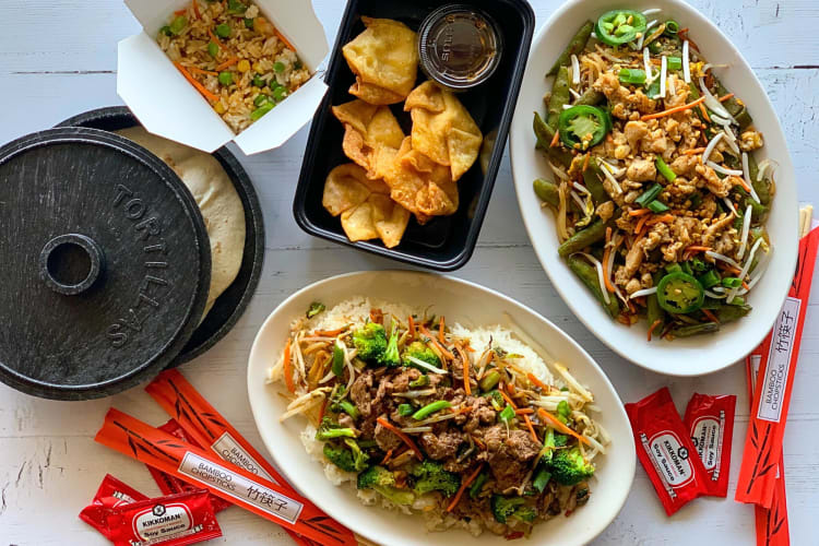 Various meals from BD's Mongolian Grill, a place that offers free birthday food