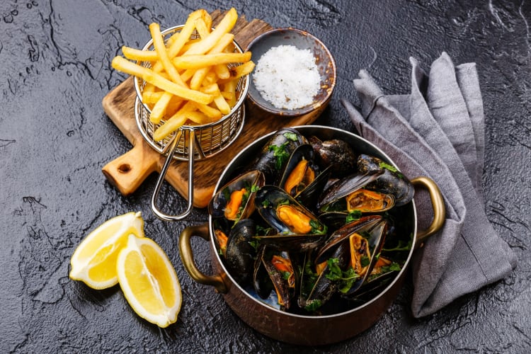Try the moules frites at this French restaurant in Boston