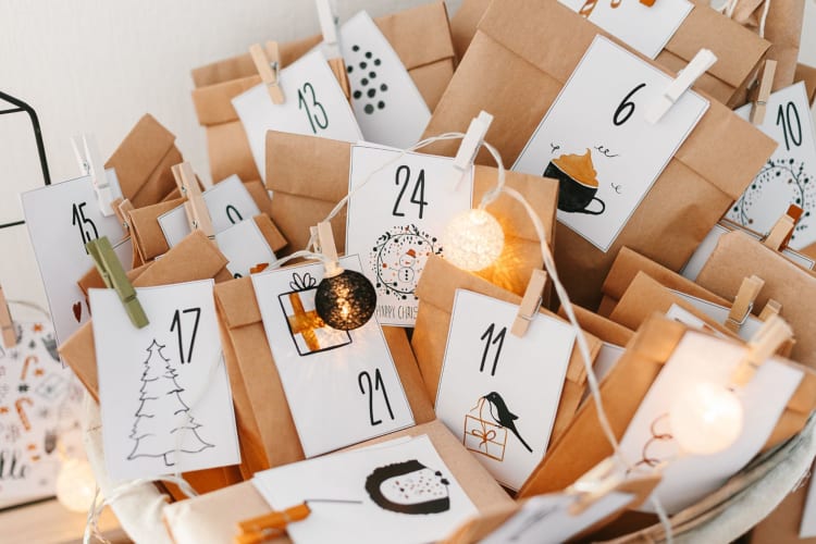A DIY advent calendar is a fun christmas activity.