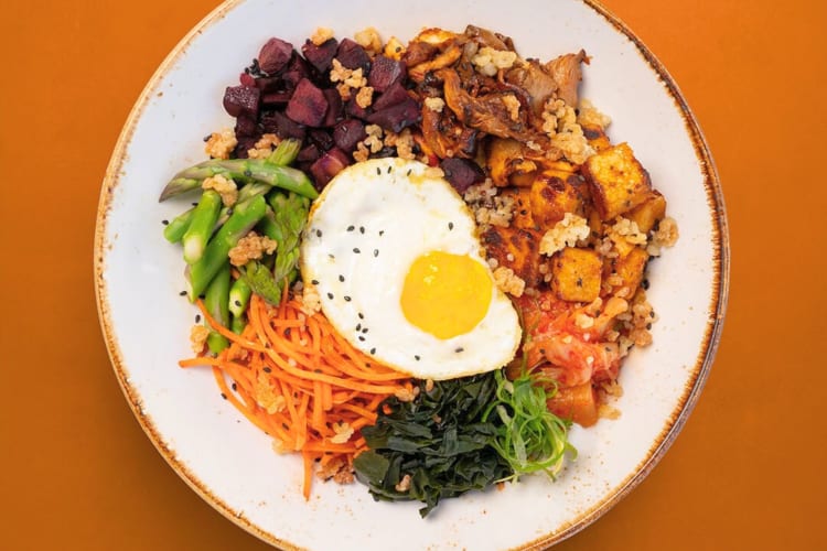 A bibimbap from one of the best gluten-free restaurants in Boston.