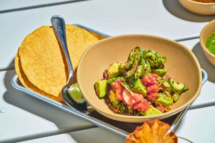A tuna poke meal.