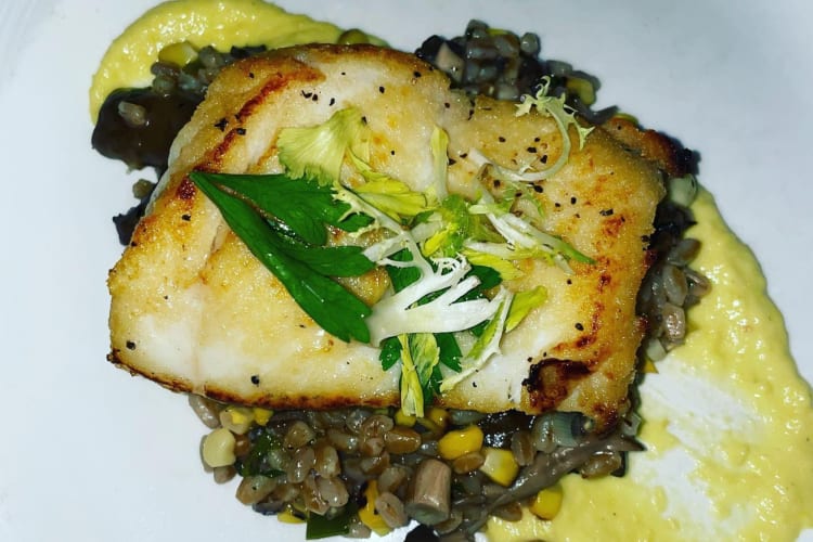 A fish dish from a gluten-free restaurant in Chicago.