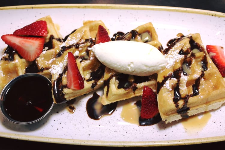 Waffles from Yardbird, a gluten-free restaurant in Las Vegas