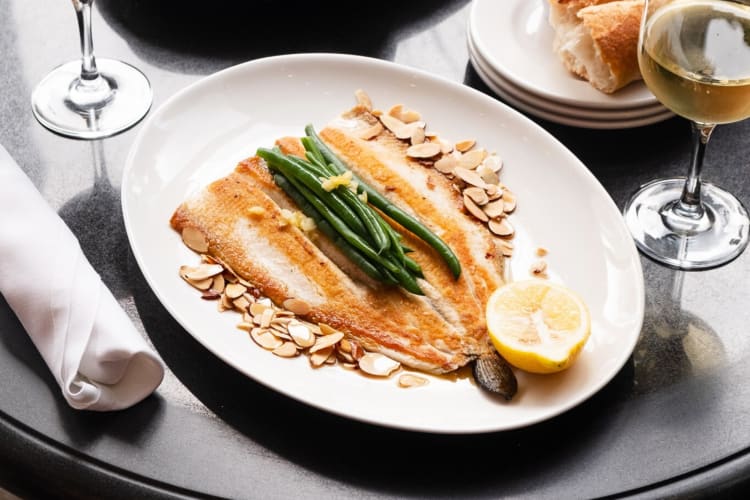 Trout almondine from Mon Ami Gabi, a gluten-free restaurant in Las Vegas