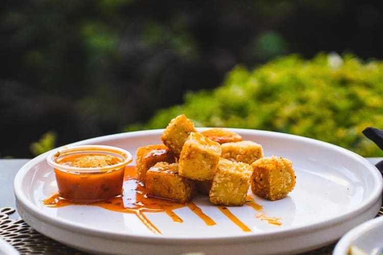 Tofu nuggets and sauce from The Guilt Free Glutton in Las Vegas