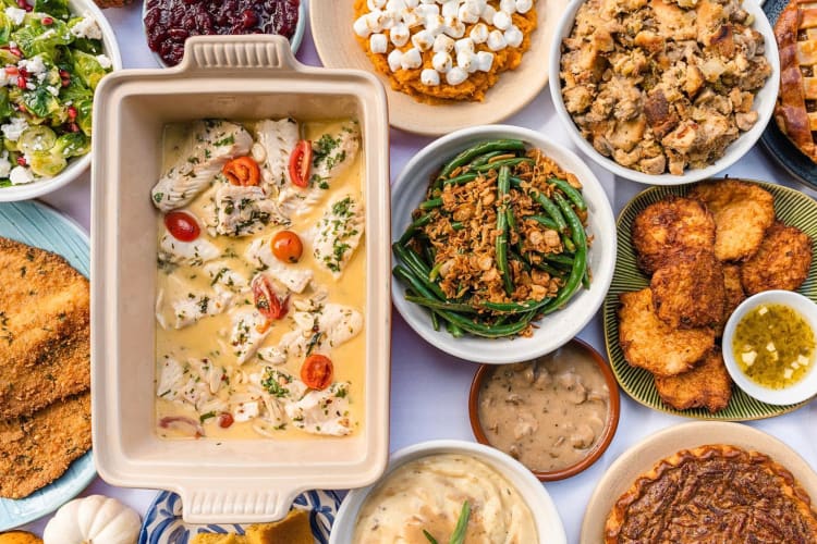 Various meals from Modern at Night, a gluten-free restaurant in NYC