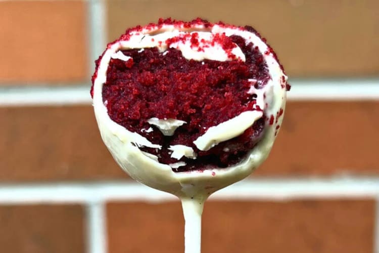 A cake pop from Posh Pop Bakeshop, a gluten-free restaurant in NYC