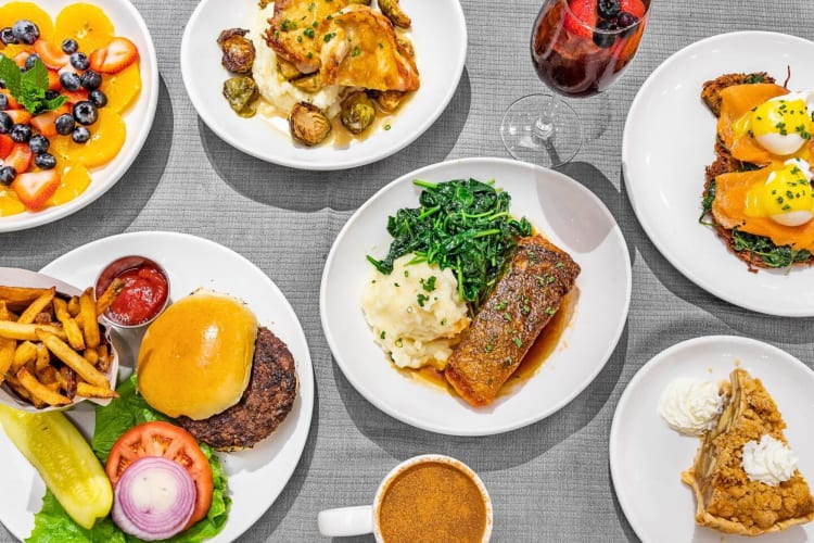 Various meals from Friedman's, a gluten-free restaurant in NYC