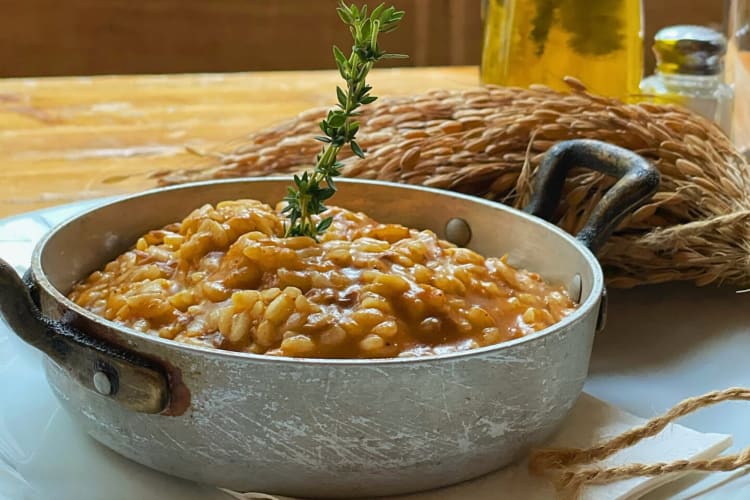 Risotto in a pot from Risotteria Melotti, a gluten-free restaurant in NYC