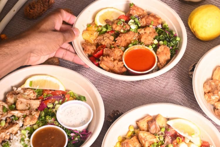 Gluten-free bowls for lunch.