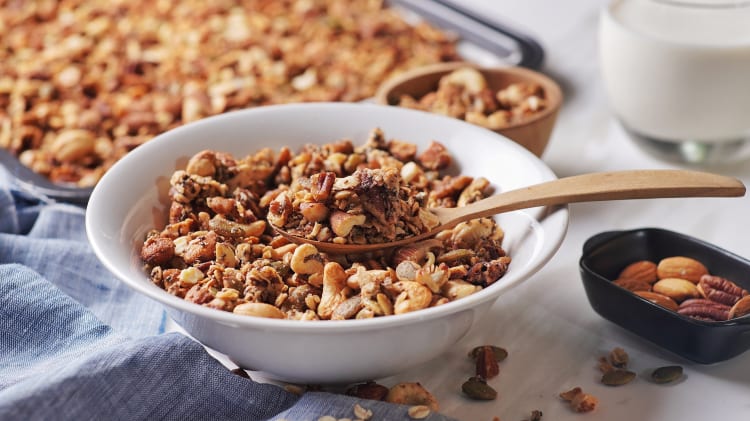 gluten free granola are crunchy, savory and lightly sweet