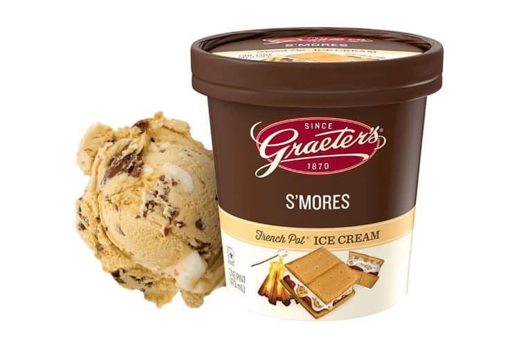 A pint and a scoop of the S'mores Graeter's ice cream flavor