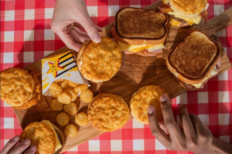 Hardee's breakfast biscuits and sandwiches