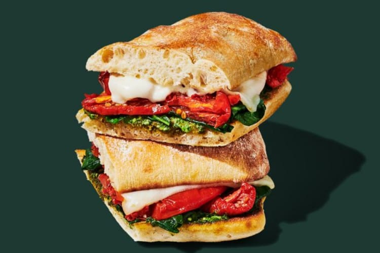 Tomato & Mozzarella on Focaccia is one of the healthiest Starbucks food items for breakfast