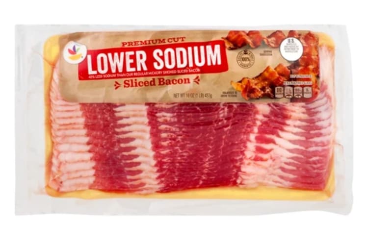 A pack of low-sodium bacon.