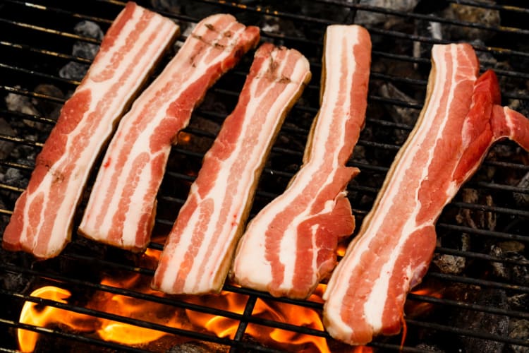 Bacon on the barbecue.