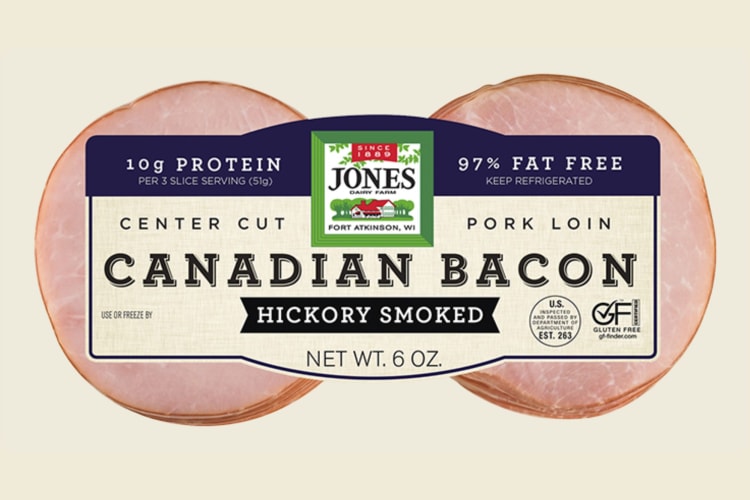 A pack of Canadian bacon slices.