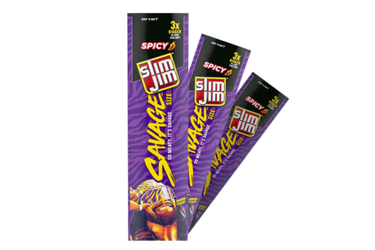 Beef jerky sticks made with beef, pork and chicken.
