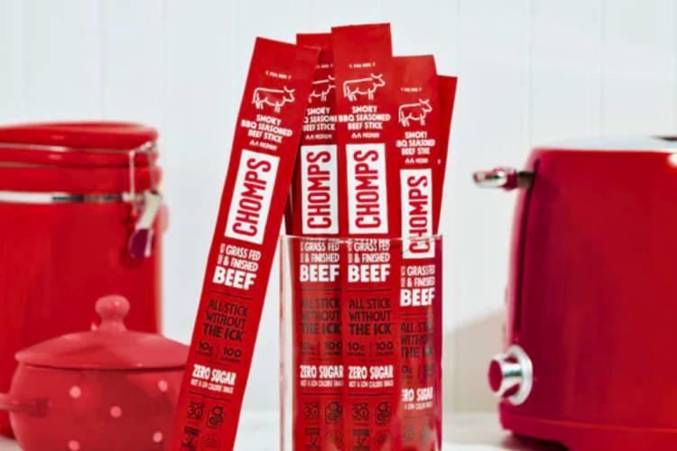 Chomps sticks are made using 100% grass-fed and finished beef.