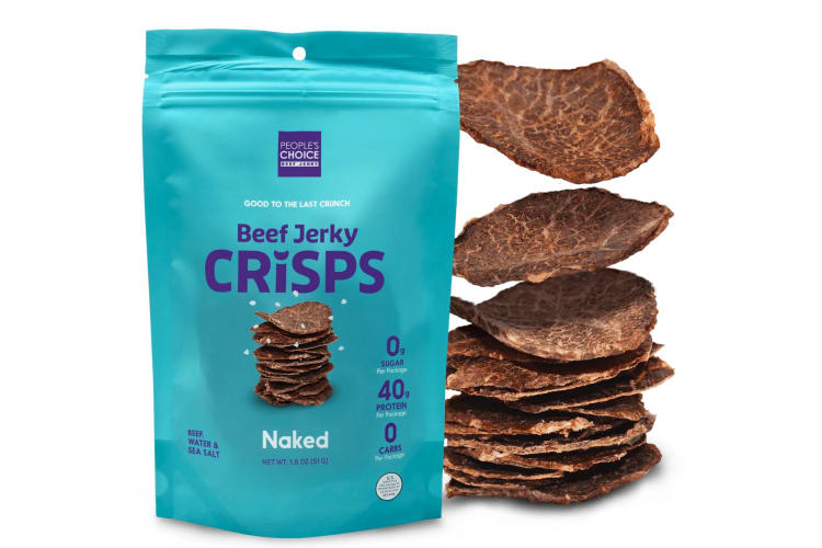 A crispy beef jerky chip.