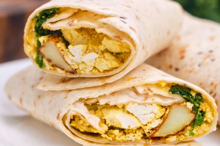A breakfast burrito is one of the healthiest breakfast options.