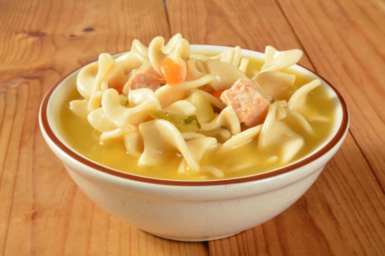 Chicken soup is one of the healthiest canned soups.