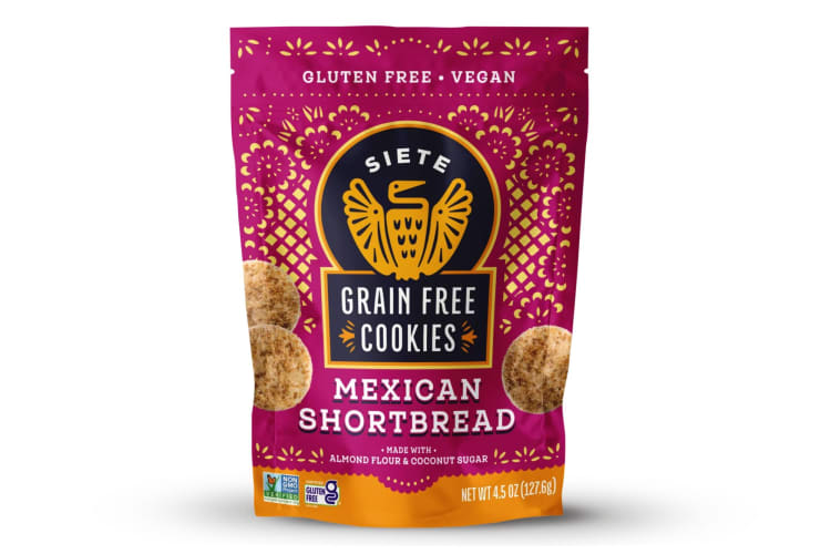 A bag of Siete grain-free Mexican shortbread cookies.