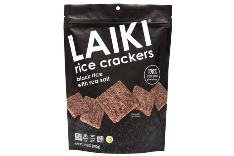 LAIKI black rice crackers.