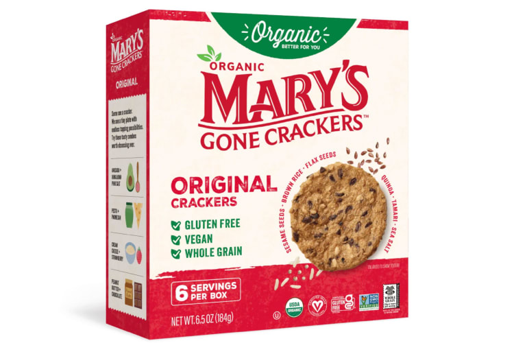 Mary’s Gone Crackers Original Crackers are crafted with organic, gluten-free brown rice, quinoa and seeds.