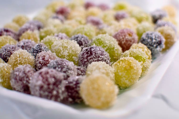 Some frozen grapes.