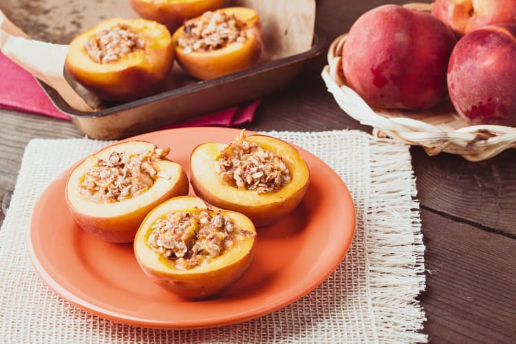 Some peaches with almonds.
