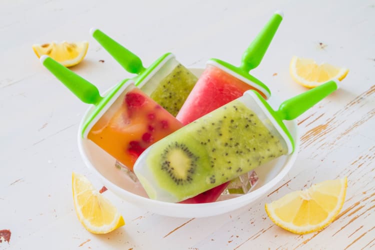 Fresh fruit juice ice pops.